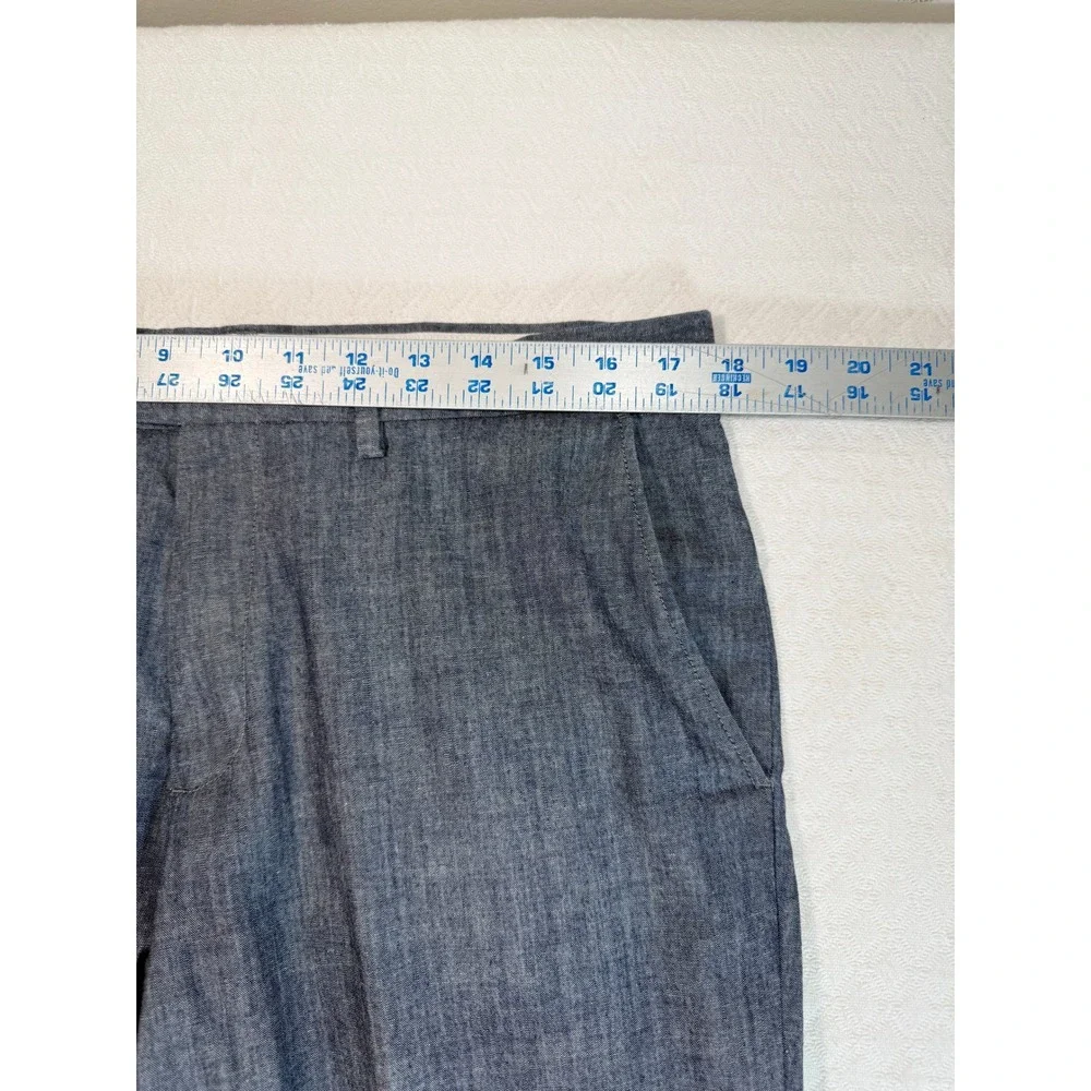 J.Crew Bowery Slim Fit Dress Pants Mens Fits 34x28 Blue Cone Denim Chambray